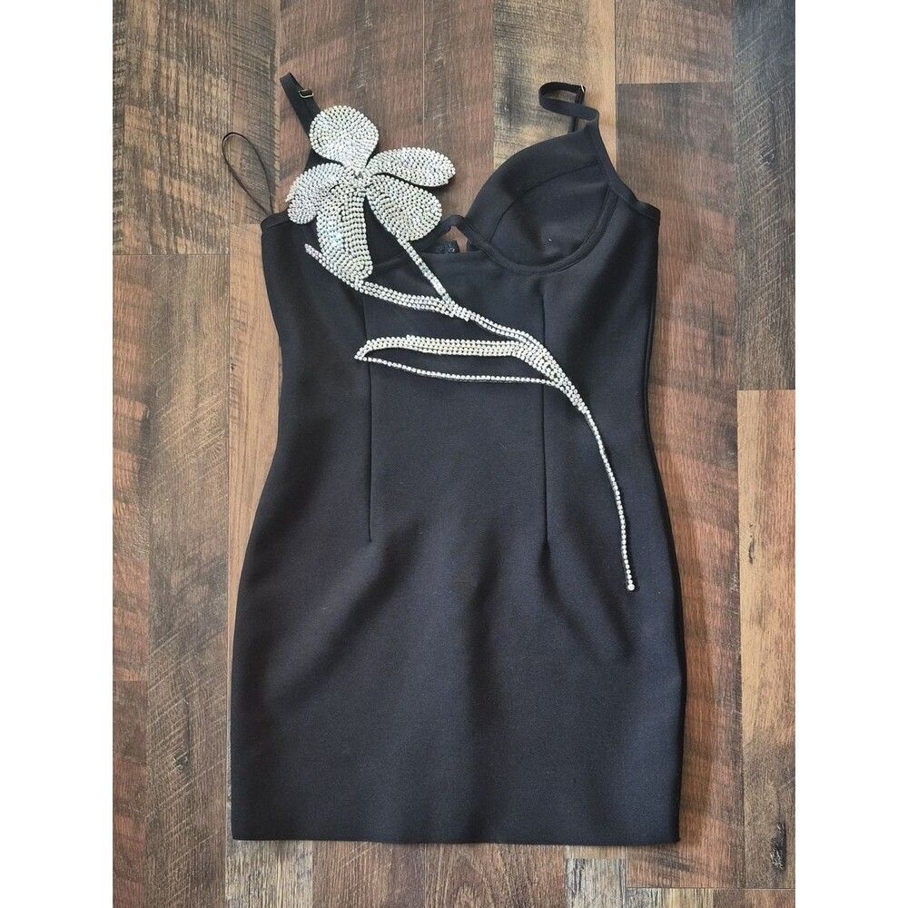 Akira Women's Black and Silver Dress - Picture 2 of 11